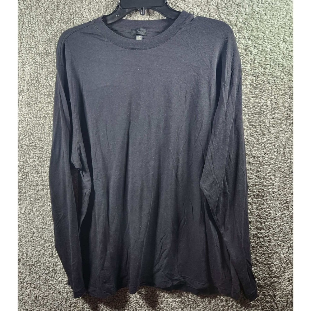 SKIMS Boyfriend Long Sleeve T-Shirt Onyx Black Modal Blend Relaxed Women 2X